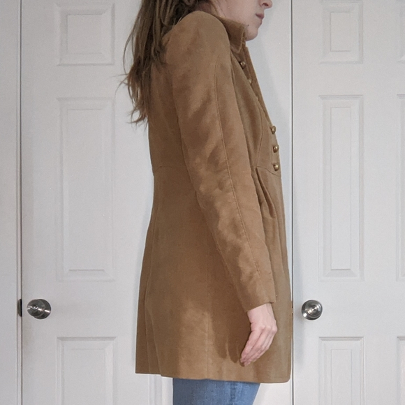Camel Zara military style coat - Picture 2 of 3